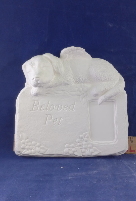 Beloved Pet Dog Memorial Plaque Ready to Paint Ceramic Bisque